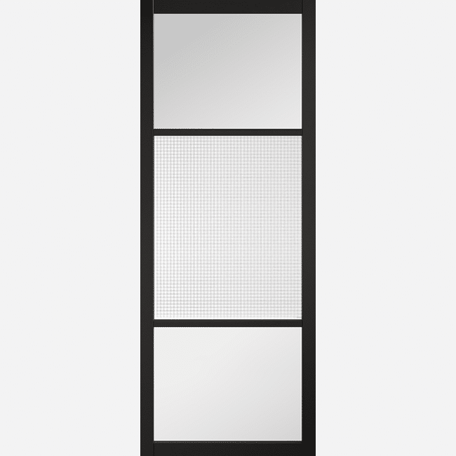 Sutton Black Reeded Glazed Prefinished Internal Door