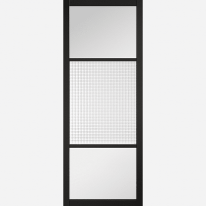 Sutton Black Reeded Glazed Prefinished Internal Door