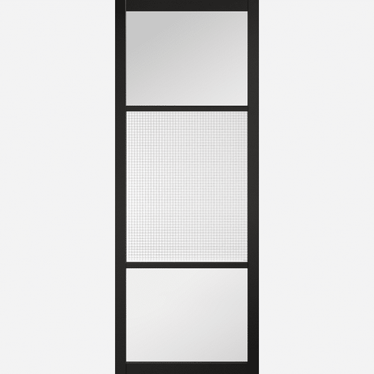 Sutton Black Reeded Glazed Prefinished Internal Door