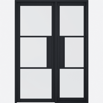 Tribeca Prefinished Black Sidelight with Lock Block