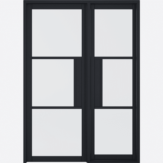 Tribeca Prefinished Black Sidelight with Lock Block