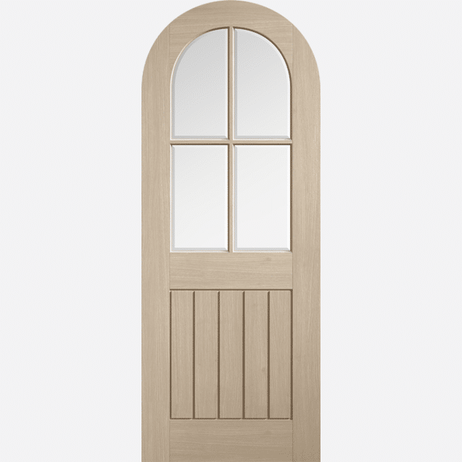 Mexicano Blonde Oak Arched Clear Glazed Prefinished Door