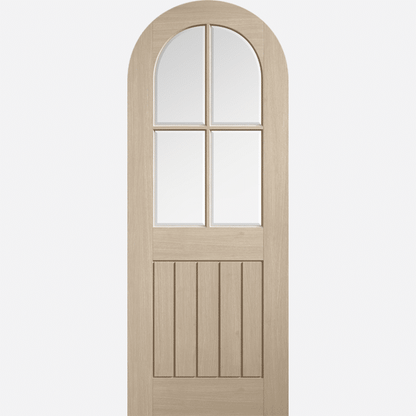 Mexicano Blonde Oak Arched Clear Glazed Prefinished Door