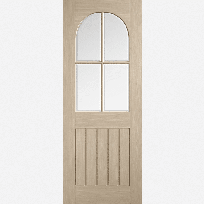 Mexicano Blonde Oak Arched Square Top Glazed Prefinished Door