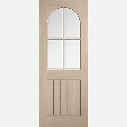 Mexicano Blonde Oak Arched Square Top Glazed Prefinished Door