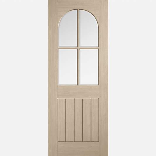Mexicano Blonde Oak Arched Square Top Glazed Prefinished Door