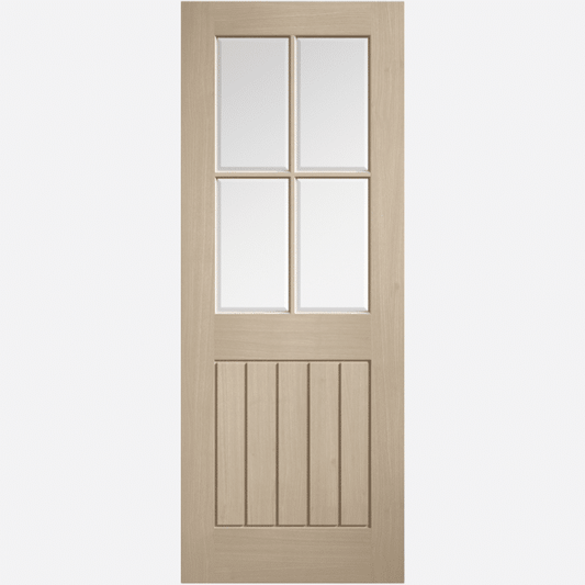 Mexicano Blonde Oak 4 Light Clear Glazed Prefinished Internal Door