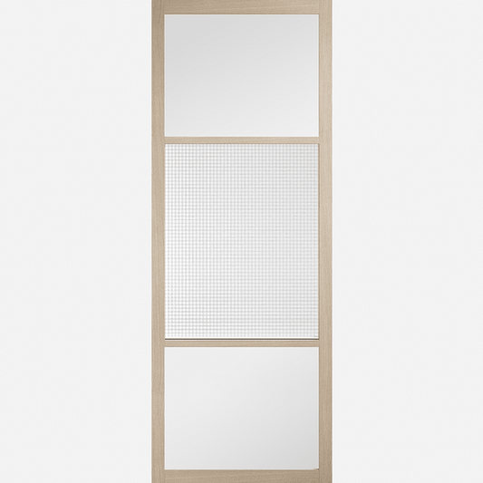 Sutton Blonde Oak Reeded Glazed Prefinished Door