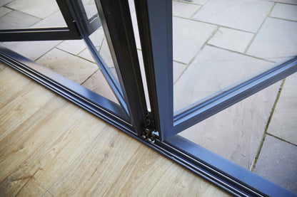 Aluvu Grey Prefinished External Bi-Fold Doors With Trickle Vents