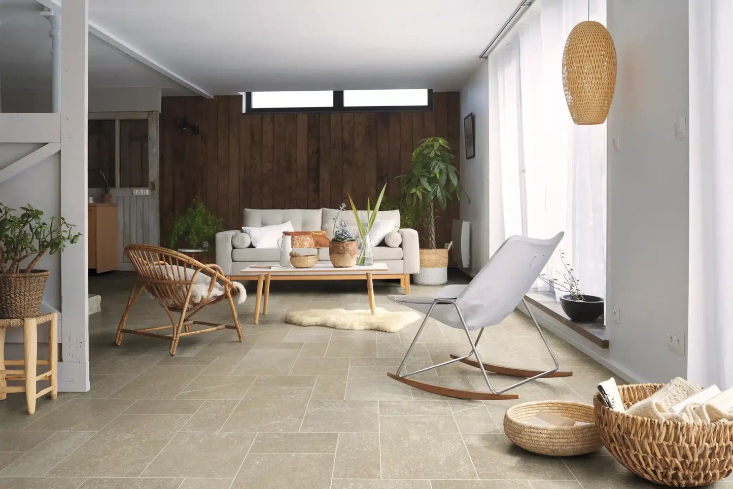 Tarkett Glue-Down LVT Random Stone Beige
