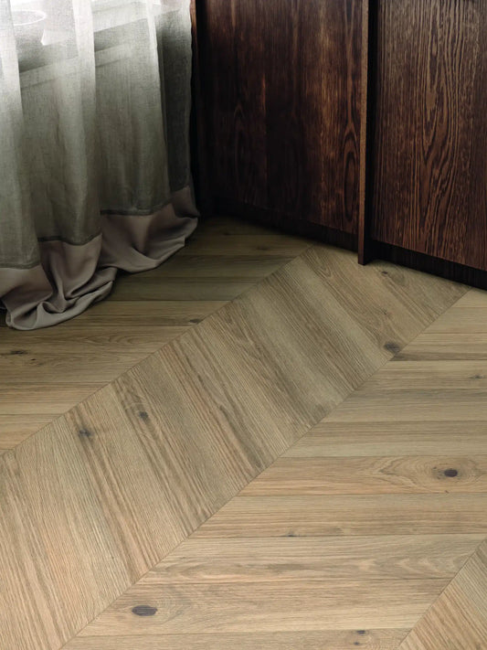 Tarkett Glue-Down LVT Chevron Creek Oak Beige