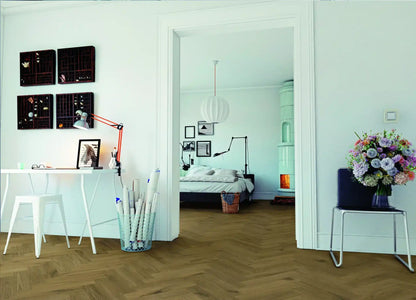 Tarkett Glue-Down LVT Traditional Parquet Swiss Oak Stained