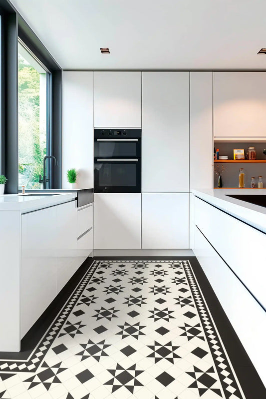 Tarkett Glue-Down LVT Victorian Mono Black & White