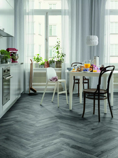 Tarkett Glue-Down LVT Traditional Parquet Woodland Oak Dark Grey