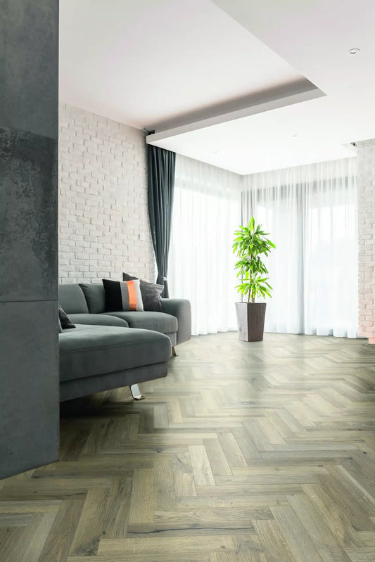 Tarkett Glue-Down LVT Traditional Parquet Woodland Oak Grege