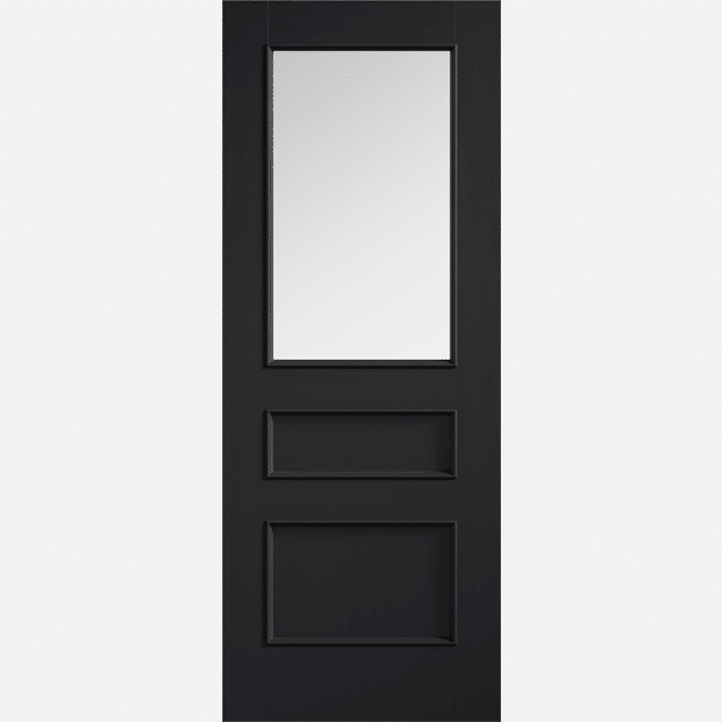 Toledo Charcoal Black Clear Glazed Prefinished Internal Door