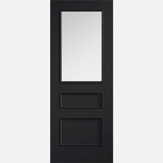 Toledo Charcoal Black Clear Glazed Prefinished Internal Door