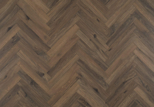 BerryAlloc ® Chateau Gyant Dark Brown Herringbone Laminate Flooring