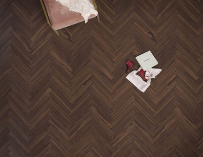BerryAlloc ® Chateau Walnut Brown Herringbone Laminate Flooring