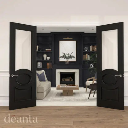 Clarendon Black Prefinished Bevelled Glazed Internal Door