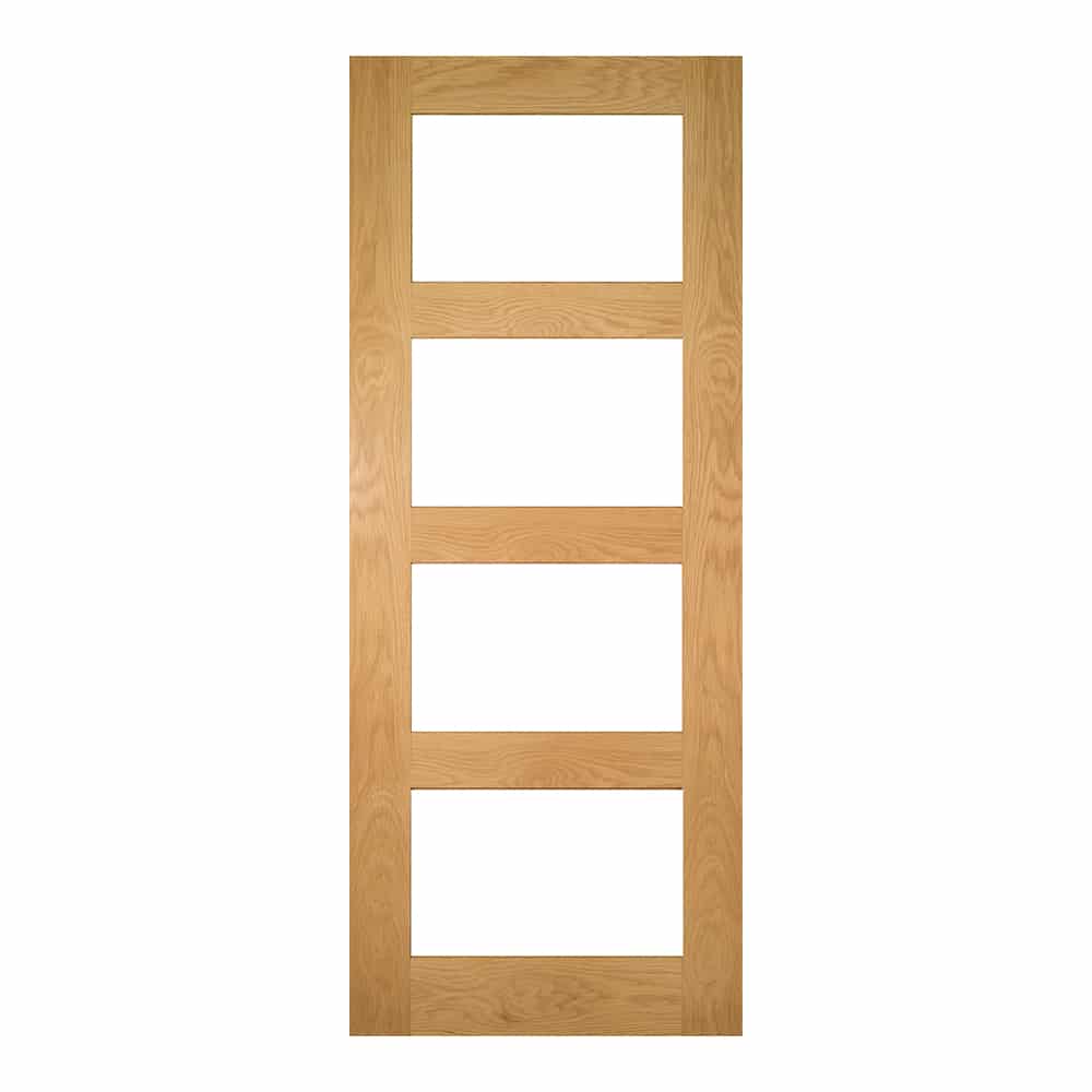 Coventry Oak 4L Clear Glazed – Prefinished Internal Door