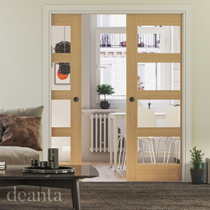 Coventry Oak 4L Clear Glazed – Prefinished Internal Door