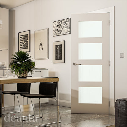 Coventry 4L Clear Glazed– Primed Internal Door