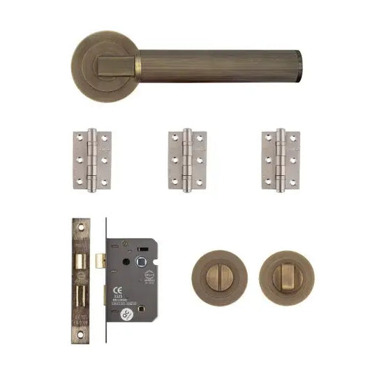 Delphi Bathroom Kit Matt Antique Brass