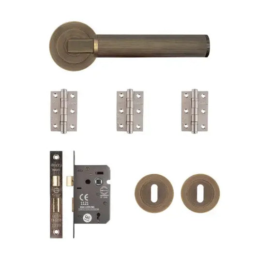 Delphi Mortice Kit Matt Antique Brass