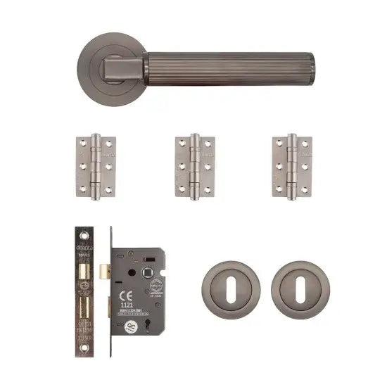 Delphi Mortice Kit Matt Satin Black Nickel