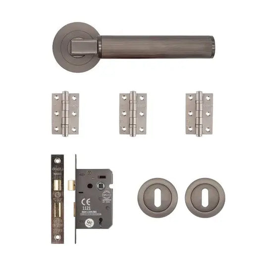 Delphi Mortice Kit Matt Satin Black Nickel