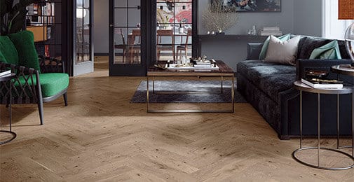 14x110x600mm French Chateau Brushed Matt Lacquered Herringbone