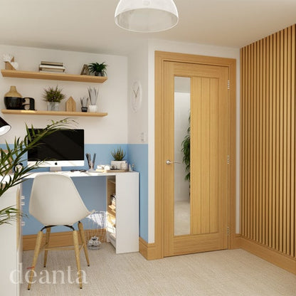 Ely Oak 1SL Glazed – Prefinished Internal Door