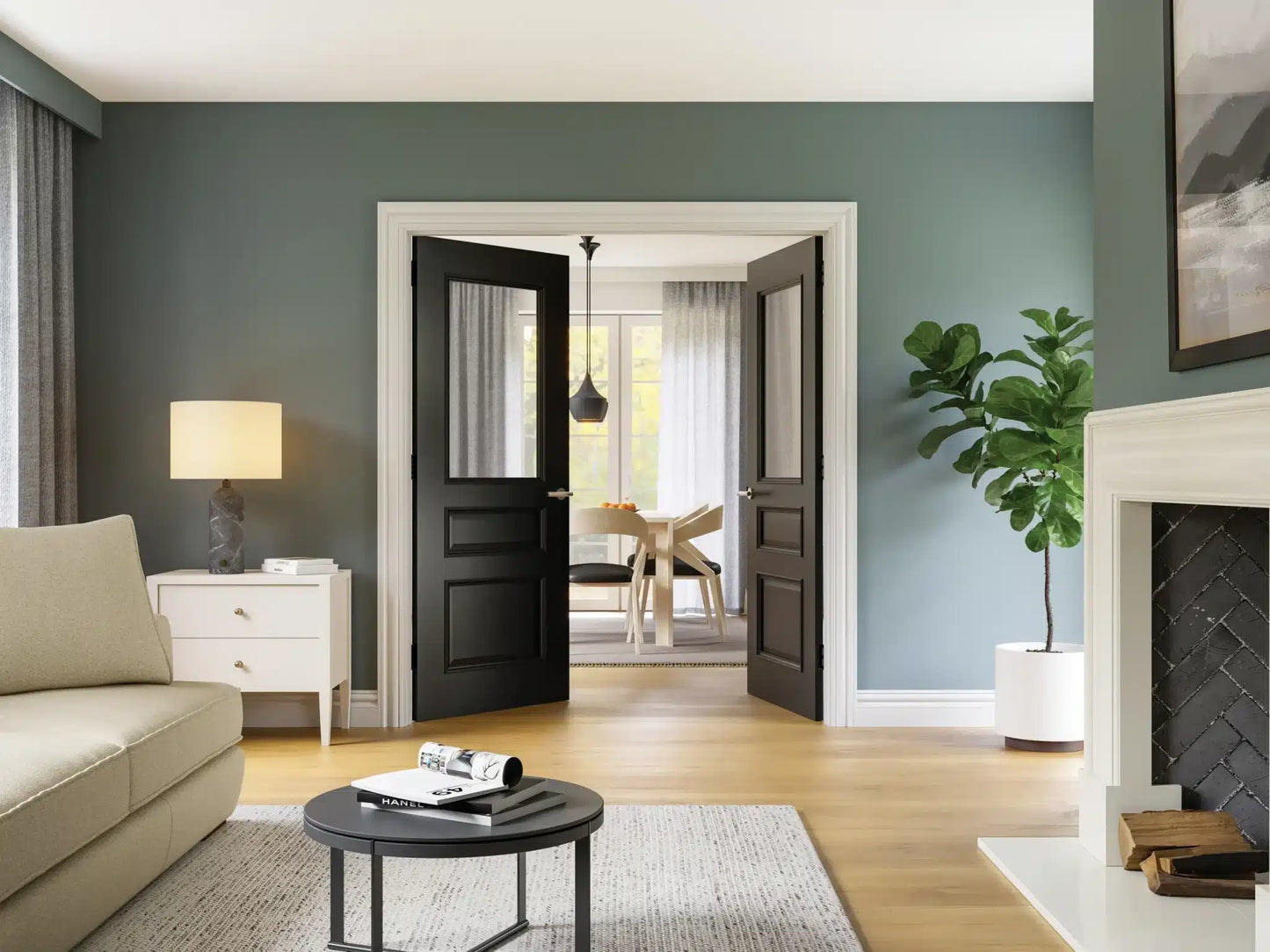 Windsor Black Prefinished Bevelled Glazed