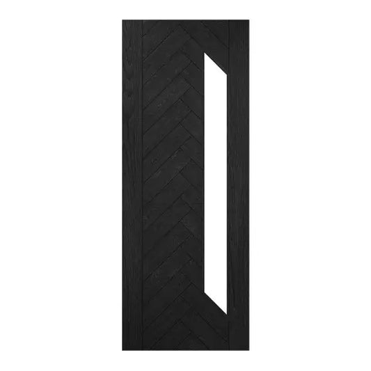 Fontaine Brushed Black Oak Glazed Prefinished Internal Door