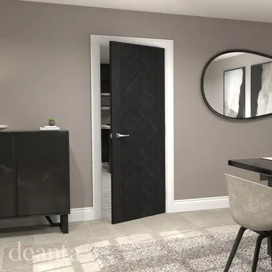 Fontaine Brushed Black Oak Prefinished Internal Door