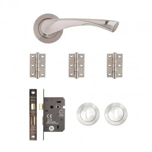 Fortuna Mortice Kit Satin Nickel Finish