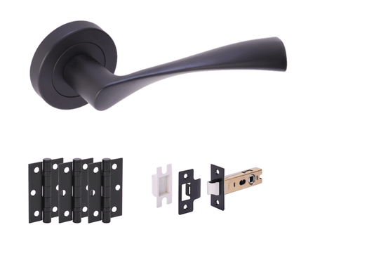 Zena Matte Black Lever Hardware Pack
