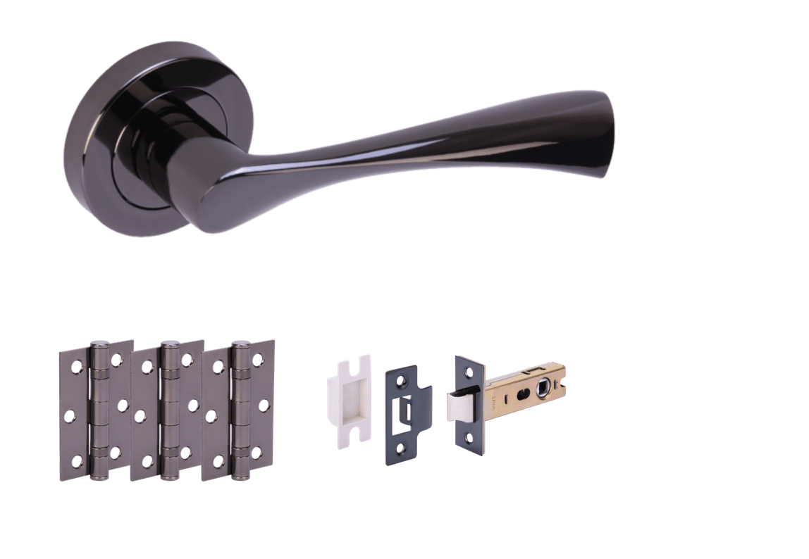 Zena Black Nickel Lever Hardware Pack