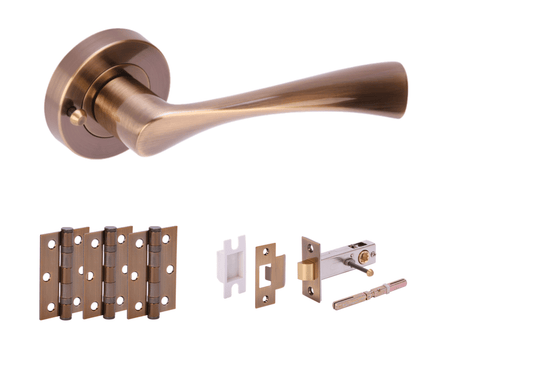 Zena Antique Bronze Privacy Hardware Pack