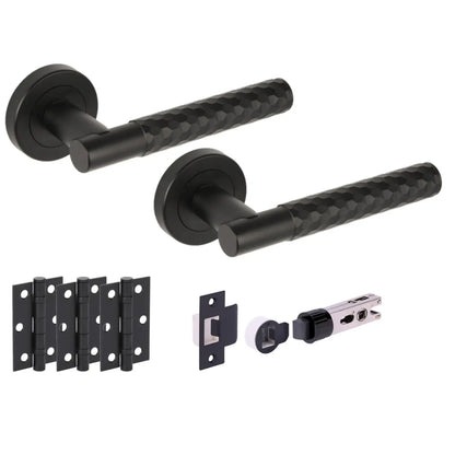 Roca Matte Black Bullet Latch Lever Hardware Pack