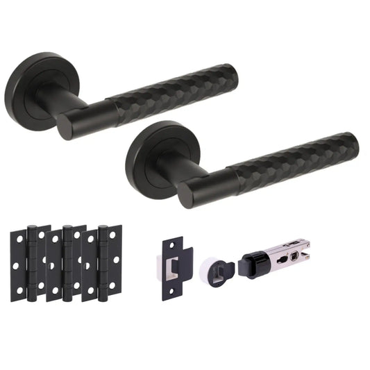 Roca Matte Black Bullet Latch Lever Hardware Pack