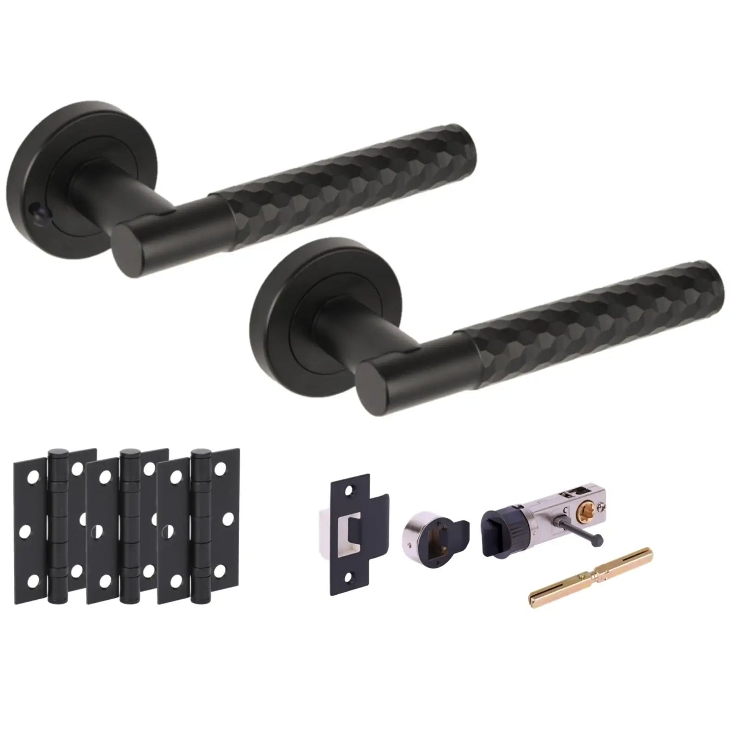 Roca Matte Black Bullet Latch Privacy Hardware Pack