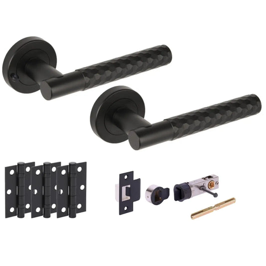 Roca Matte Black Bullet Latch Privacy Hardware Pack