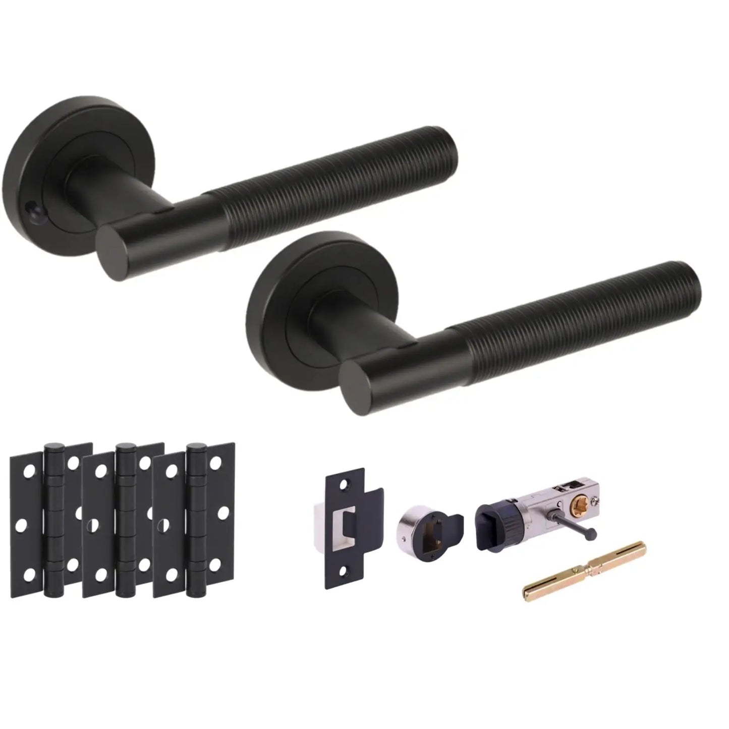 Halo Matt Black Bullet Latch Privacy Hardware Pack