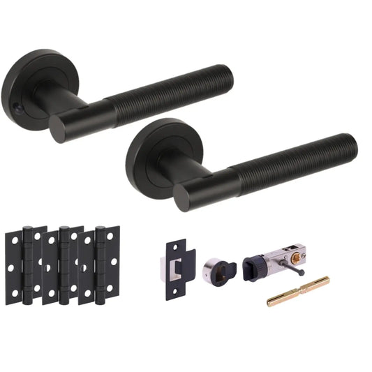 Halo Matt Black Bullet Latch Privacy Hardware Pack