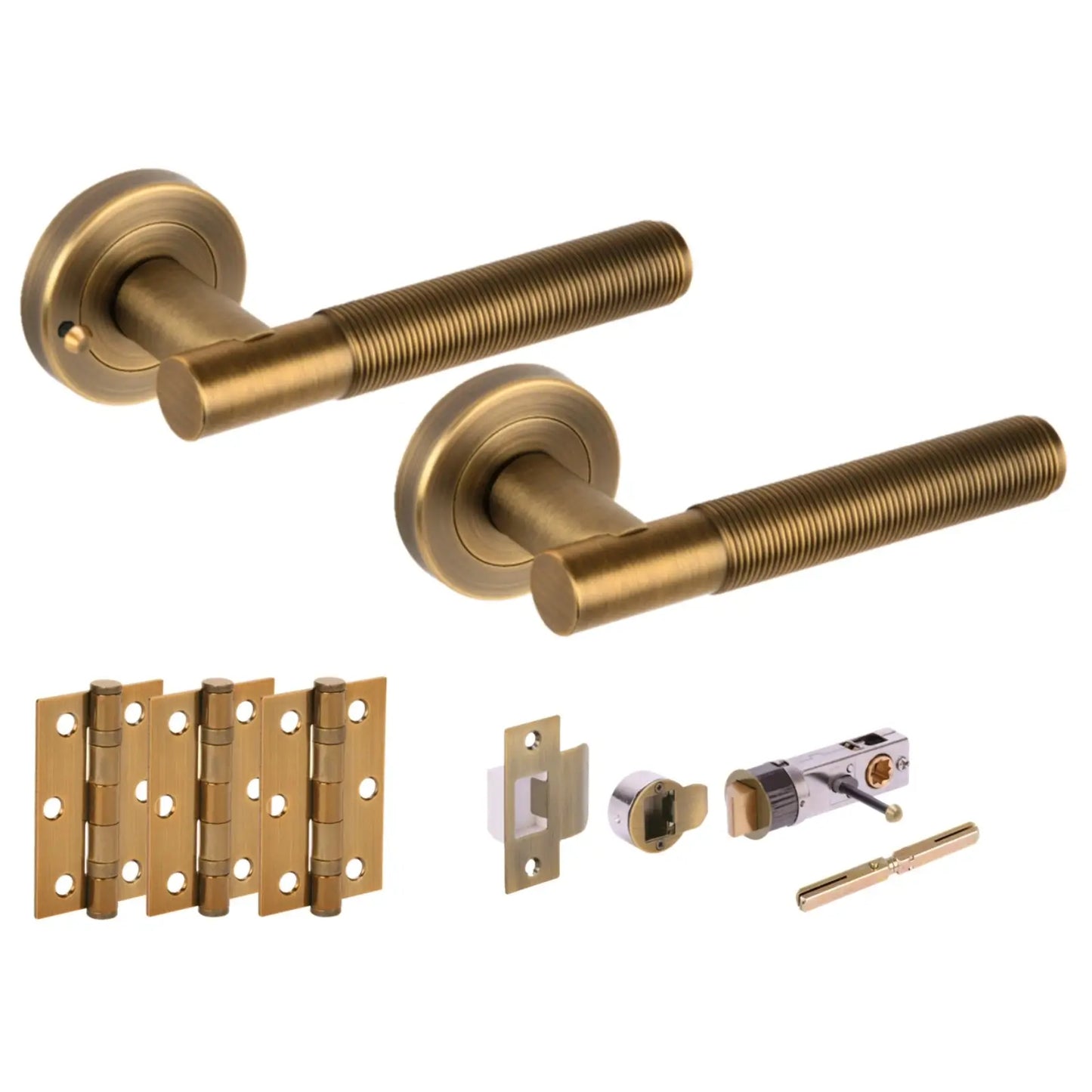 Halo Matt Bronze Bullet Latch Privacy Hardware Pack