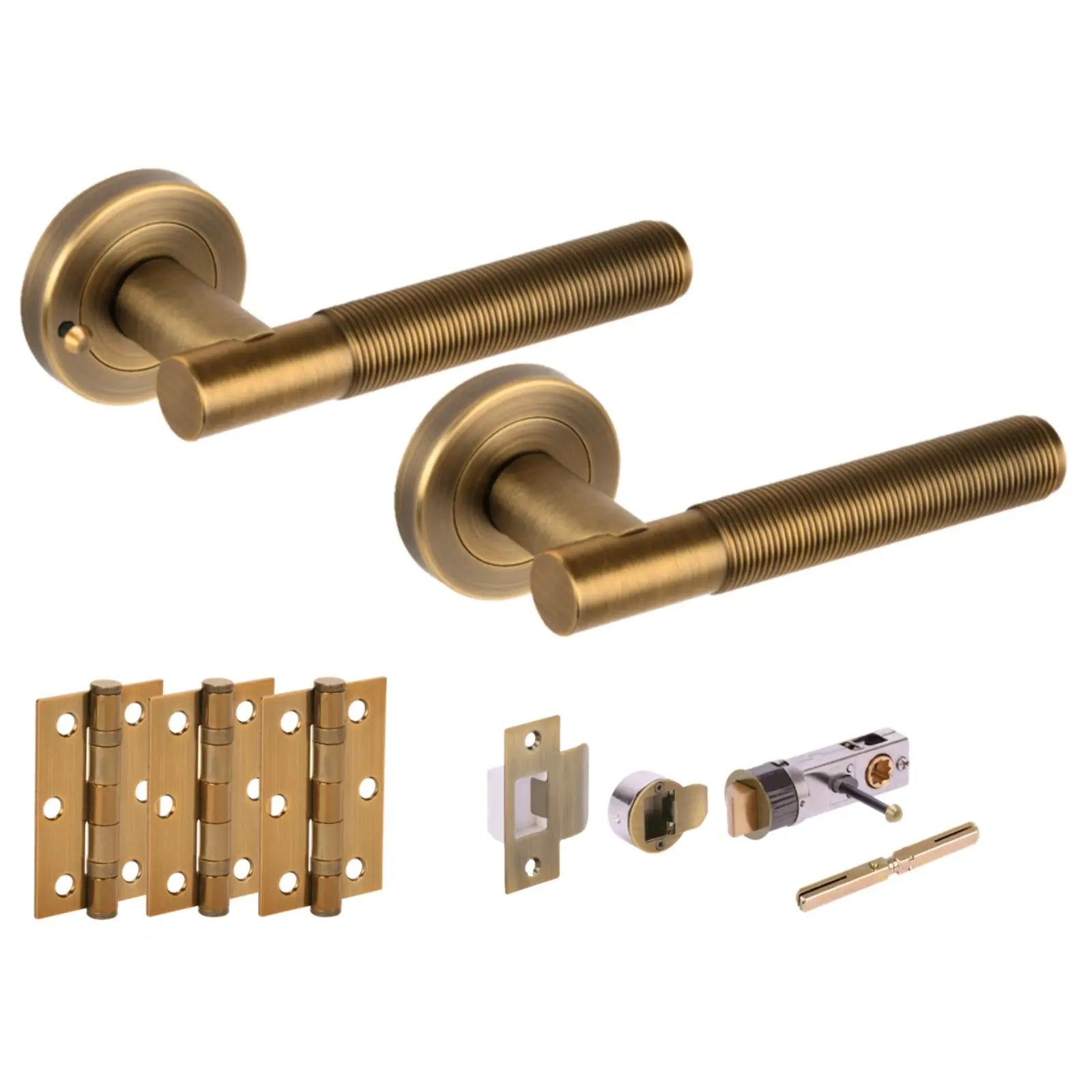 Halo Matt Bronze Bullet Latch Privacy Hardware Pack