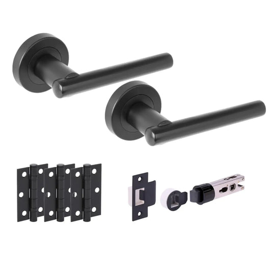Solus Matt Black Bullet Latch Lever Hardware Pack