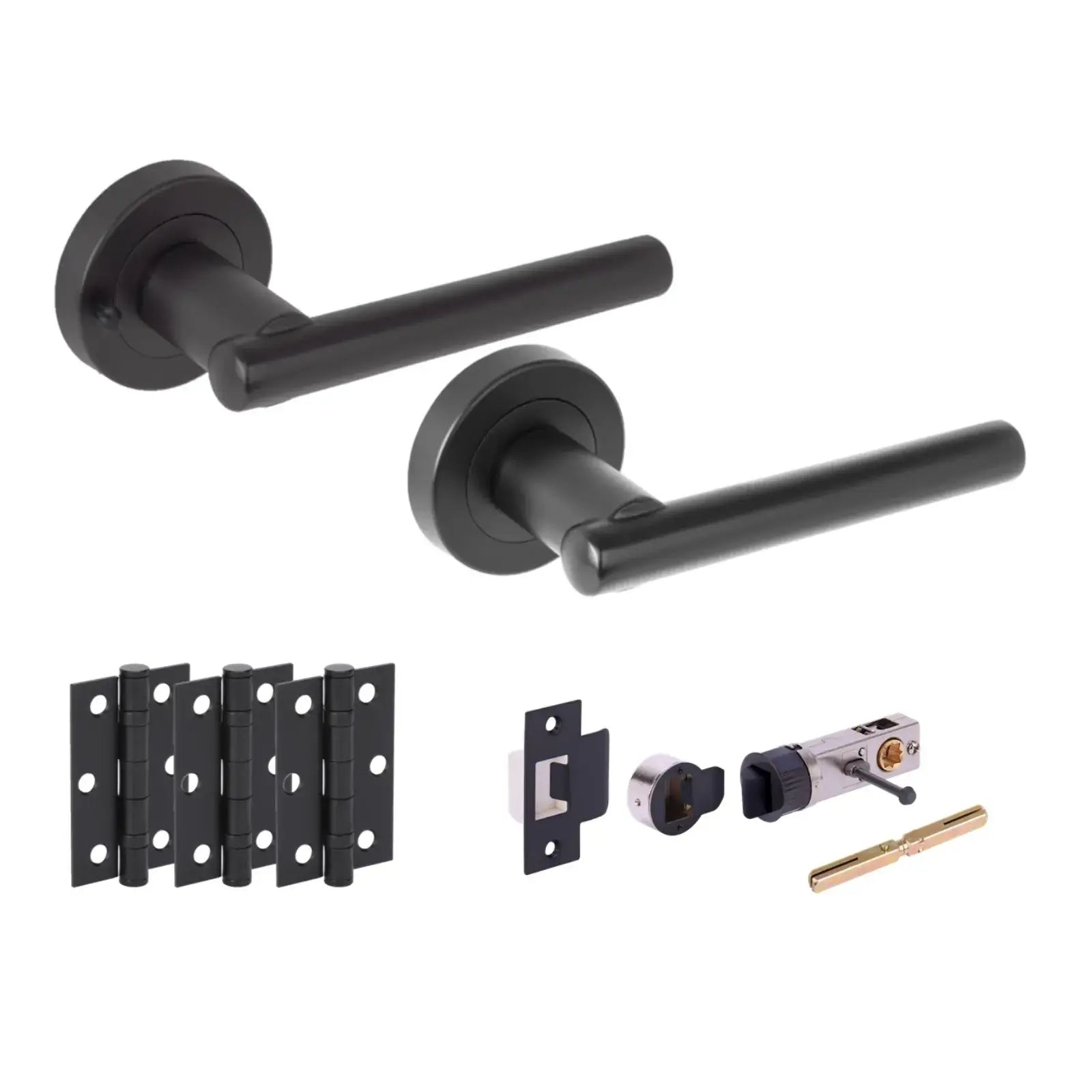 Solus Matt Black Bullet Latch Privacy Hardware Pack